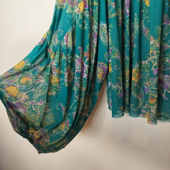 Free People Floral Up For Anything Blouse Balloon Sleeve - Picture 8 of 13